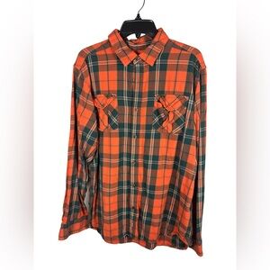 North Face Casual Button Down Orange Large